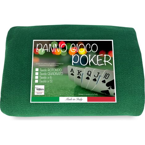 COPRITAVOLO panno GIOCO carte POKER VERDE proteggi TAVOLO Cm. 130 ROTONDO (1/5)