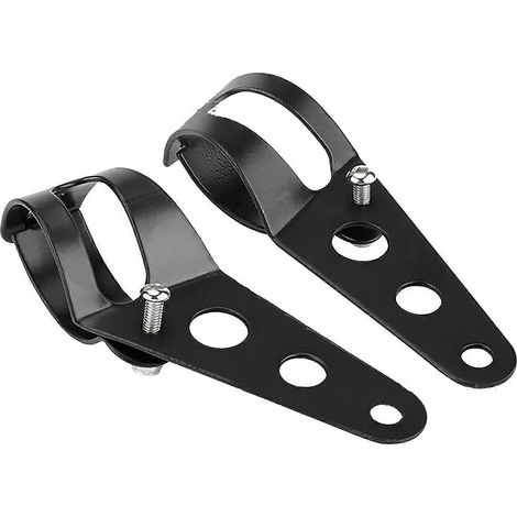 2 Supports de Phare Moto Noir Fixation Avant Réglable Collier Montage pour Fourche 35-43mm (1/5)