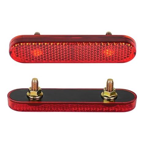 Catadioptre Moto 87 x 21 x 12mm vélo réflecteur Rouge Réflecteur Arrière Oeil de Chat Scooter (1/5)