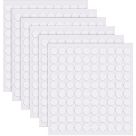 600 Pièces Double Face Rond, Ruban Double Face Transparent Rond, Autocollant Adhésif Rond, Adhésif Amovible Ruban Sans Trace pour Décorations de Fête, Bricolage, Maison (10mm) (1/5)