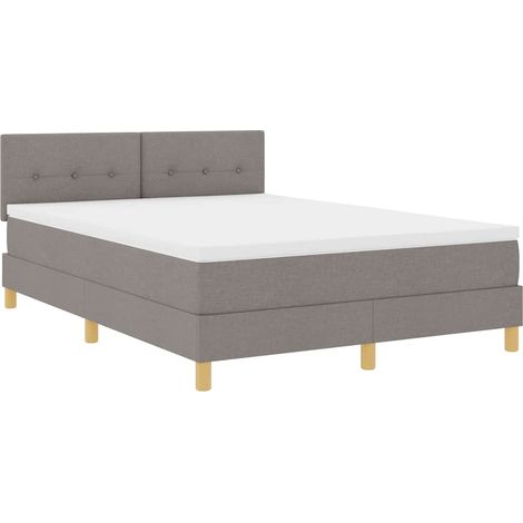 Maison Exclusive - LED Boxspringbett mit LED-Lichtleisten Taupe 1
