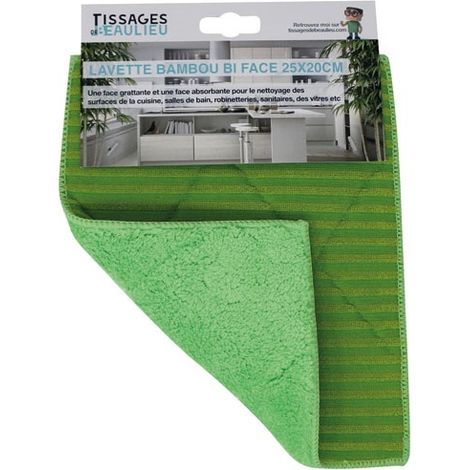 Straccio in Bambù Bi-Faccia 25x20cm su Cartoncino - Tissages De Beaulieu