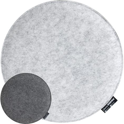 30mm Filz Sitzkissen Rund Ø 35cm Stuhlkissen Sitzauflage Weich 2-farbig Grau