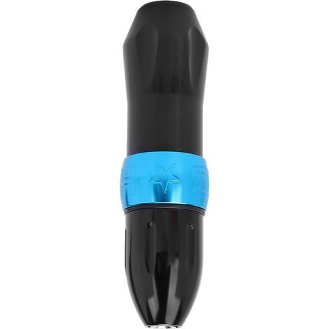 Machine à tatouer stylo en alliage d'aluminium avec interface CC, clip de serrage et cordon rotatif, bleu et noir. (1/5)