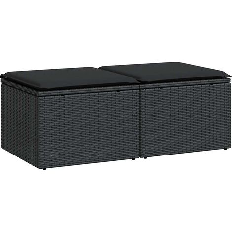 Maison Exclusive - Set sofás jardín y cojines 2 pzas ratán sintét (1/5)