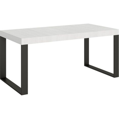 Table industrielle blanche et pieds métal anthracite Tiroz 180cm (1/4)