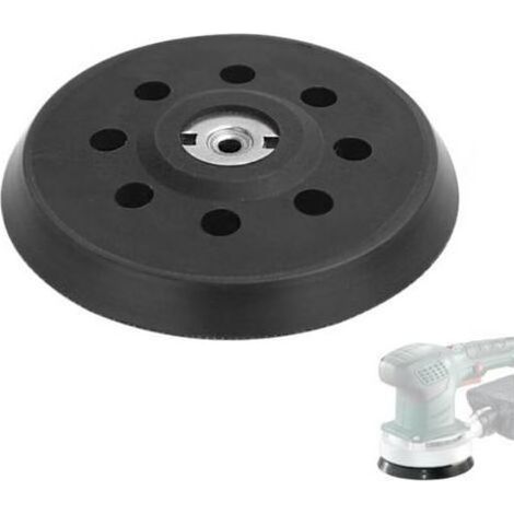 1 Pièce Plateau Ponceuse 125mm 631220000, Plateau de Ponçage 125mm Perforé Auto-Agrippant Compatible avec Metabo SXE 325 Intec 425 Turbotec,Noir (1/5)