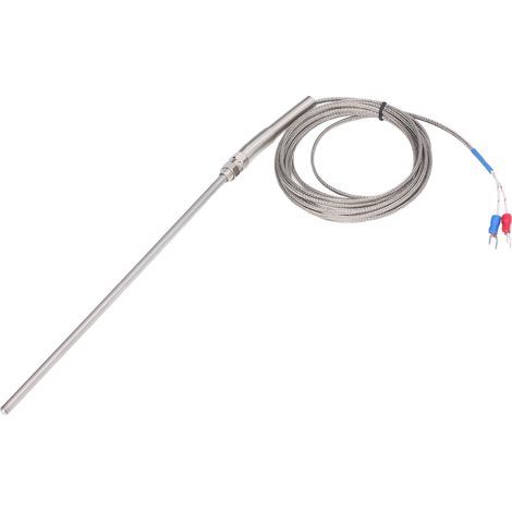 Thermoelement-Sonde aus Edelstahl Typ K zur Temperaturmessung, 200 mm x 3 Meter (1/5)
