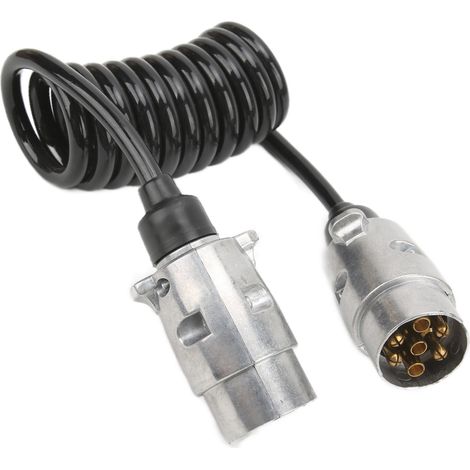 Rallonge prise remorque 2 mètres 7 broches métal norme européenne accessoire voiture (1/5)
