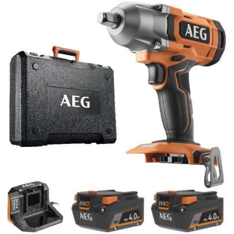 Boulonneuse à chocs AEG 18V - 410 Nm - carré 1/2 - 2 Batteries 4.0Ah - Chargeur - BSS18C12ZC-402C (1/5)