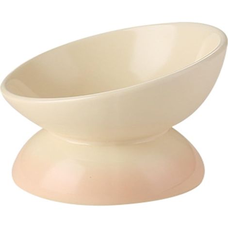 Elevated Cat Bowls for Indoor Cats 6.1 Inch Wide Cute Ceramic Raised Cat Food Bowls 15° Tilted Whisker Friendly Yellow Cat Water Bowl Dishwasher and Microwave Safe Puppy Feeding Set Supplies (1/5)