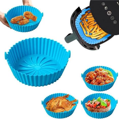 Accessoire pour friteuse à air chaud - Pot en silicone - 20,5 cm - Antiadhésif - Compatible micro-ondes