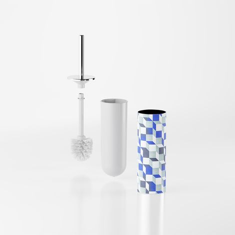 Inda - Portascopino Cubik da appoggio My Art in acciaio inox
