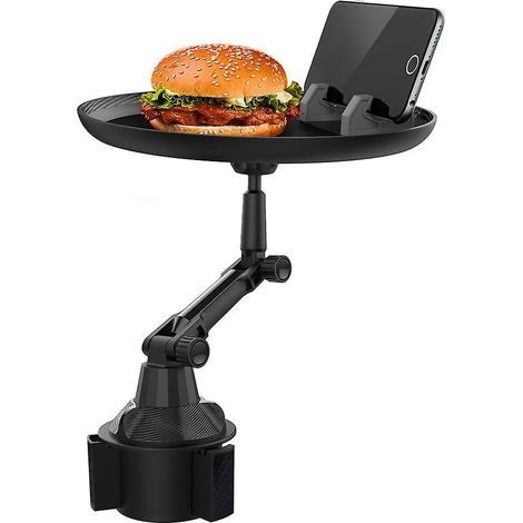 plateau Porte Gobelet De Voiture, Plateau Repas Voiture Pivotant 360, Plateau Voiture Manger Avec Fente Tlphone Portable, Plateau De Nourriture P (1/5)
