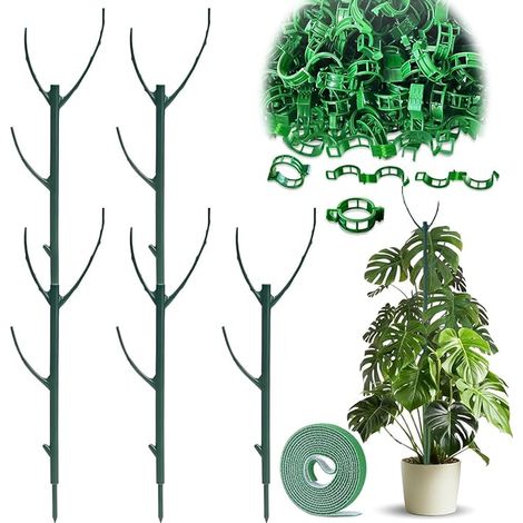Climbing Plant Stake Garden Stakes Support Poles Removable and Stackable Monstera Clips Ties (1/3)