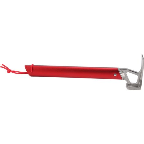 Marteau de camping en acier inoxydable avec tête en corne de bœuf et manche en aluminium, grande résistance, idéal pour planter les piquets de tente en camping et en plein air (rouge). (1/5)