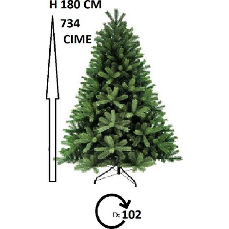 Albero di Natale Verde misto pe pvc  apertura rapida ad ombrello cm 180-210-240 folto pieno elegante - MISURA: 180 CM