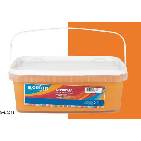 Pintura Plástica Monocapa Naranja (2,5 Lt (1/5)