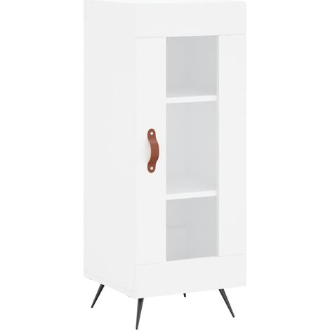 Aparador buffet cómoda mueble mueble de almacenaje organizador cocina salón salón 34,5 x 34 x 90 cm madera contrachapada blanco 020030283