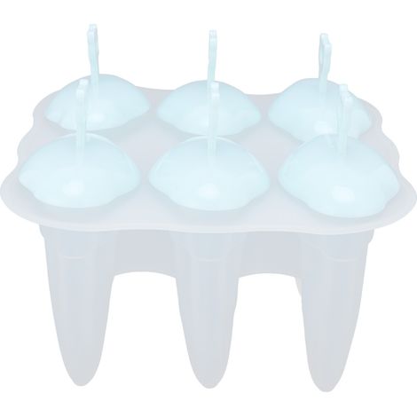 Moule à Glace Silicone 6 Cavités Antiadhésif pour Maison Cuisine Restaurant (Bleu Clair) (1/5)