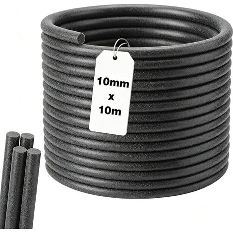10m Fond de Joint Rond, Ø 10mm PE Joint Mousse Rond CordonImperméable Anti-moisissure Accessoire pour Porte Fenêtre, Terrasse et Baignoire (1/5)