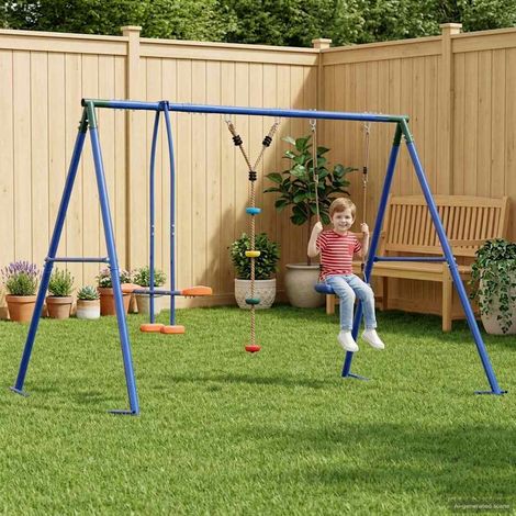 vidaXL Juego de Columpios Exterior Multicolor acero y PE (1/5)