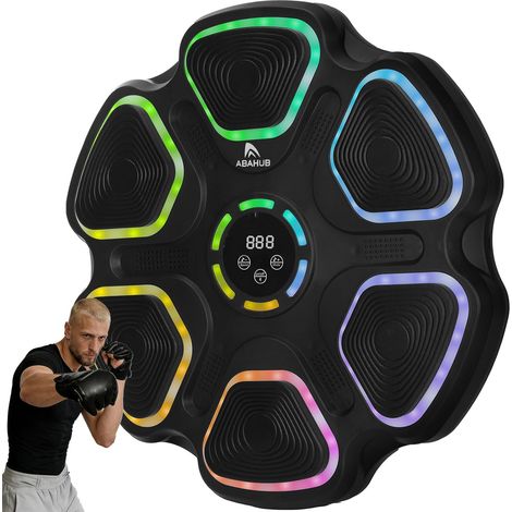 Machine de boxe musicale pour adultes et enfants – 11 modes et machine de frappe Bluetooth, équipement de fitness à domicile avec gants, cible de boxe interactive murale, joli choix de cadeau (1/5)