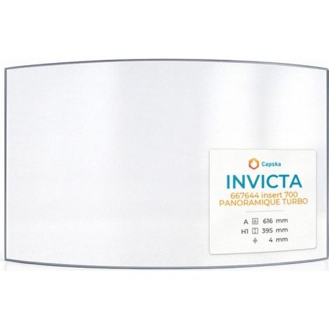 Vitre Invicta 667644 INSERT 700 PANORAMIQUE TURBO - Verre Courbe pour insert - 616 x 395 x 4 mm - 4 mm (1/5)