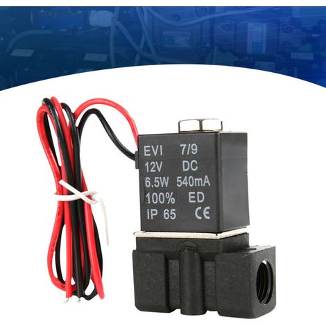 Électrovanne 2 voies en plastique, filetage NPT 1/4", normalement fermée (NC), 12 V CC (1/5)