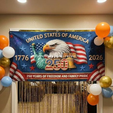 Individuell gestaltetes Polyester-Außenbanner – Personalisiertes Außenbanner zum 250-jährigen Jubiläum (274 x 91 cm)