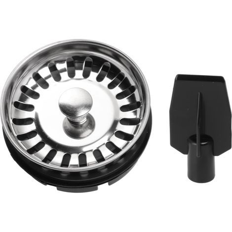 Grille pour broyeur d'éviers 80 mm avec tête en acier inoxydable et bouchon de vidage ABS (1/5)