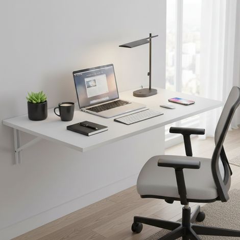 Mesa Plegable Grandate, un Lugar, Ahorra Espacio, Forma Rectangular, 78x50x21h cm Blanco (1/5)