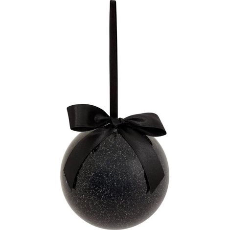 Boule de Noël Pailletée "Nœud" 9cm Noir (1/2)