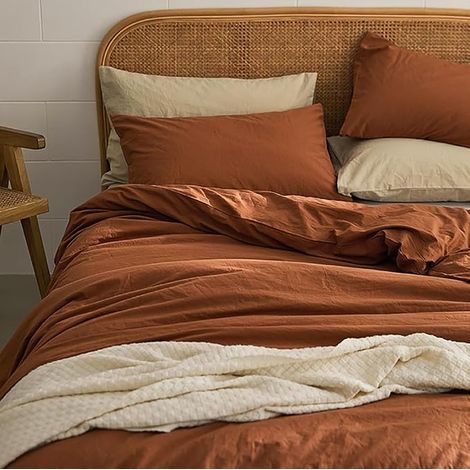 Copripiumino 200x200 Terracotta e Federa 65x65
