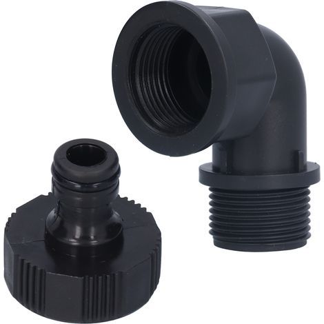 Lot de 2 connecteurs coudés adaptateur de tuyau durable et adaptable avec connecteur de mamelon pour jardin extérieur (coude directionnel G1 femelle et mle mamelon fileté) (1/5)