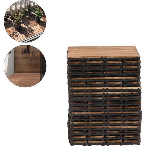 Piastrelle per pavimenti in legno, design ad incastro, elevata capacità di carico, Cioccolato (1/2)