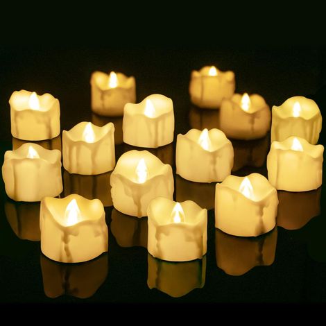 14 pièces Bougies LED Flamme Vacillante Lumière, Chandelles clignotantes lampe, Bougies vacillantes lampe, Bougies électriques Bougies de noël pour noël, Arbre de noël, pâques