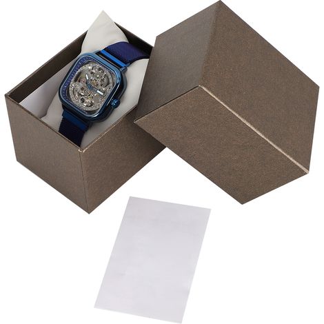 FORSINING Montre Homme Mécanique Automatique Étanche Acier Inoxydable Bracelet Bleu