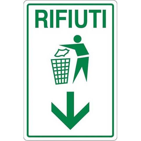 Cartello cestino rifiuti cm 20X30 (1/2)