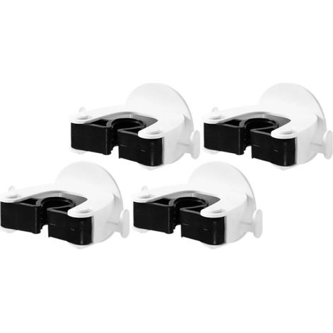 4 pièces Support Balai Mural Sans Percage Pince Vadrouille Auto-adhésive pour Salle de Bain et Cuisine Crochet Murale Traceless pour Rangement Facile des Balais et Mops (1/4)