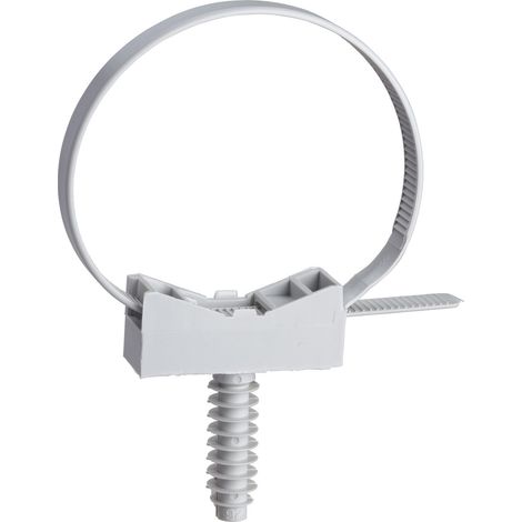 collier mureva fix - instacable + cheville - 40 à 63 mm - gris - schneider electric enn47963 (1/4)