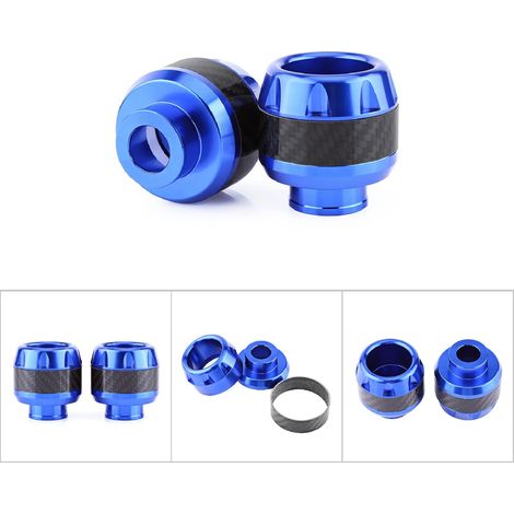 Protège-carters moto en fibre de carbone, paire de bouchons de fourche avant, protection anti-chute, compatible guidon et cadre, résistant aux chocs, noir, 2 pièces. (1/5)