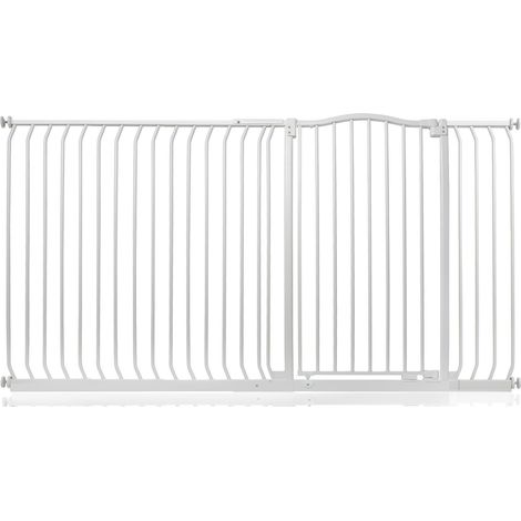 Bettacare Extra Tall Curved Top Dog Gate, 189cm - 198cm, Matt White, Extra Tall 100cm in Height, Pressure Fit Pet Gate