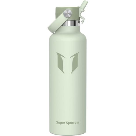 Edelstahl Trinkflasche mit Strohhalm 350-1000ml BPA-frei Thermosflasche für Sport Outdoor (1/5)