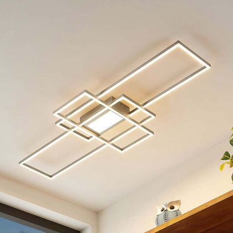 [NEUWERTIG] B-Ware Lindby Deckenleuchte Caitlin LED Lampe dimmbar nickel CCT Fernbedienung 105x42cm (1/2)