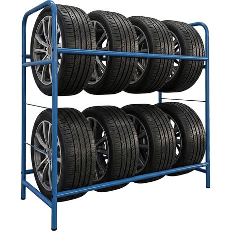 Steel Tire Rack - Floor-Protecting Feet, Garage Storage (1/5)