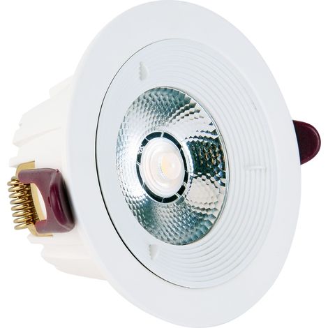 Spot COB LED downlight rond blanc dimmable 7W (Eq. 56W) Diam 98mm 4000K 36° (1/3)