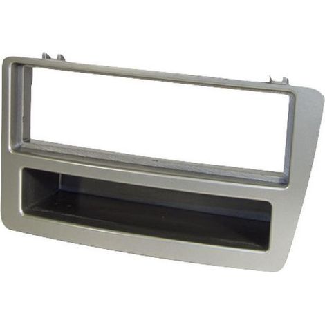 Facade autoradio 1DIN compatible avec HONDA CIVIC 03-06 argent - CLIM AUTO Vide poche