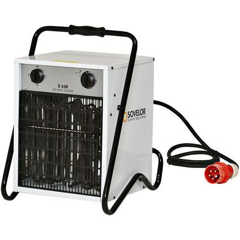 [JAMAIS UTILISÉ] Sovelor - Calentador eléctrico portátil de aire forzado con termostato de ambiente integrado 9 kW 800m3/H 380V Trifásico - B9C/S