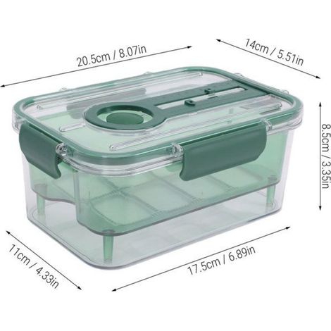 Récipient de stockage des aliments Récipient de stockage de nourriture avec panier de vidange, articles meuble) Verte (1/5)